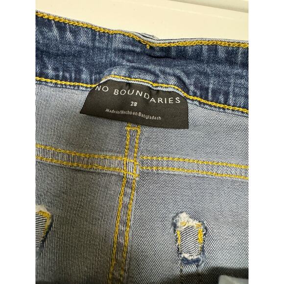 No Boundaries Mens Shorts Sz 28 Mens Raw Hem Slim Fit Stretch Dark Wash Blue NEW - Picture 7 of 8